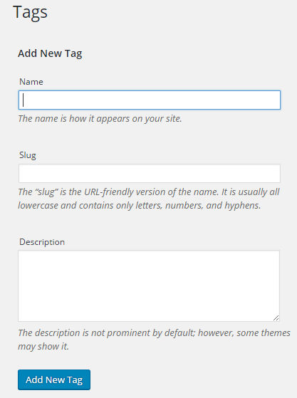 How do you create a tag in WordPress