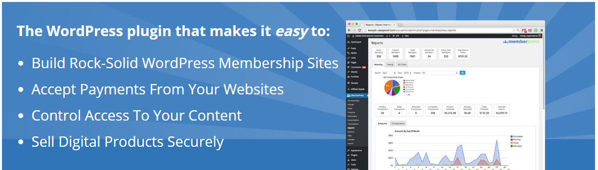 image showing MemberPress Plugin features