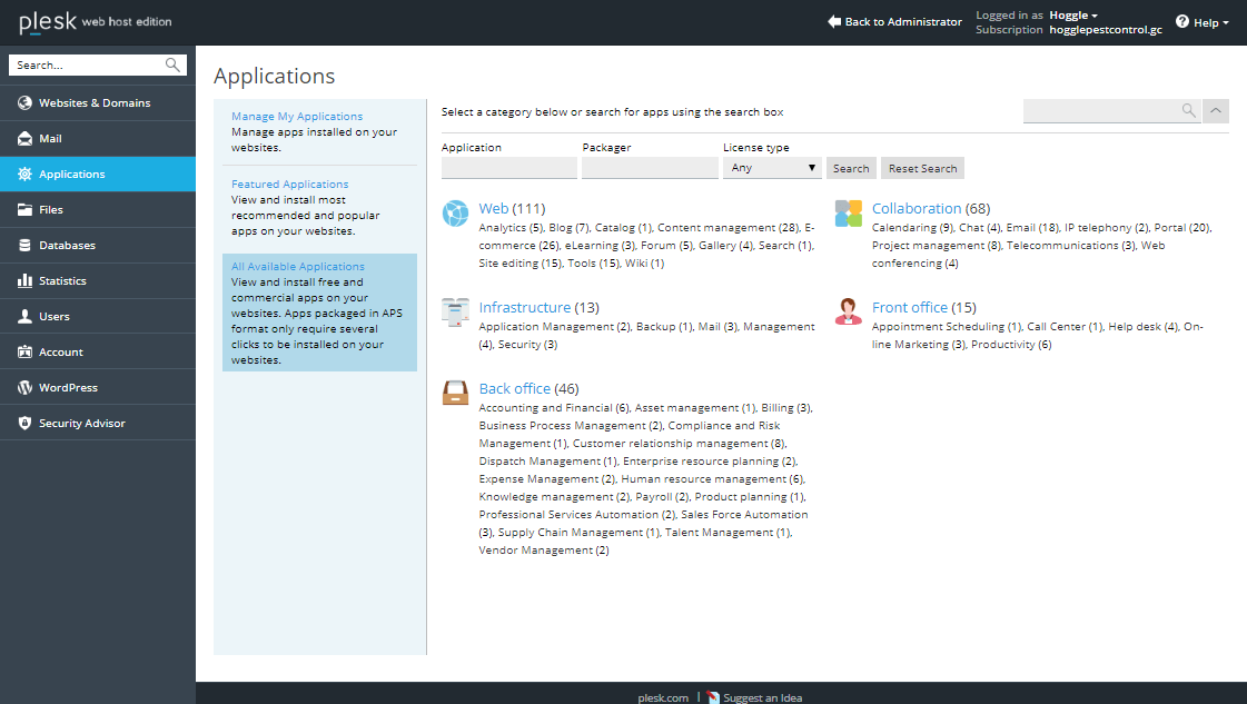 eUKhost - Application Manager