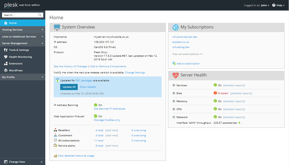 eUKhost - Server Overview