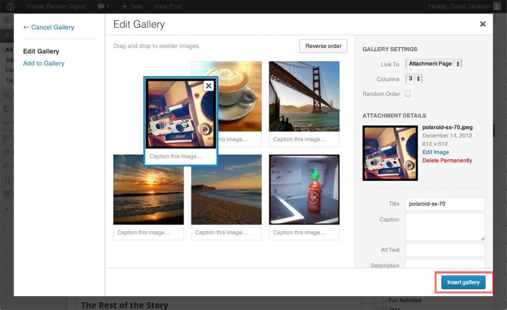 How to create an image gallery in WordPress eukhost