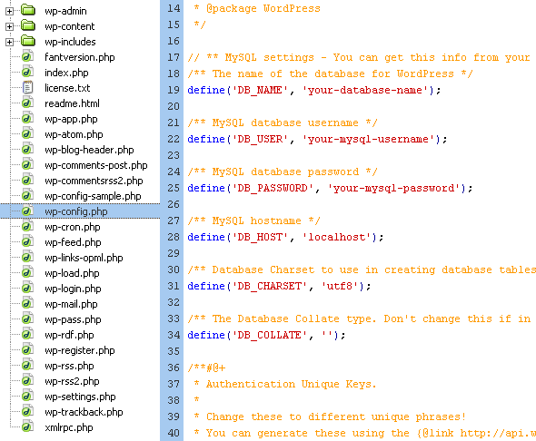 wp-config-databse-settings