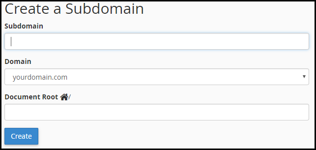 Create a subdomain