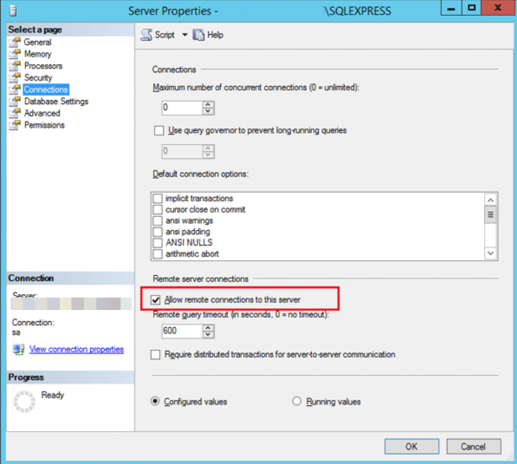 server properties