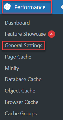 performance> general settings