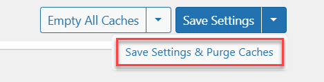 save settings & purge caches
