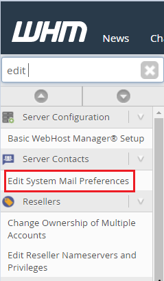 Edit System Mail Preferences
