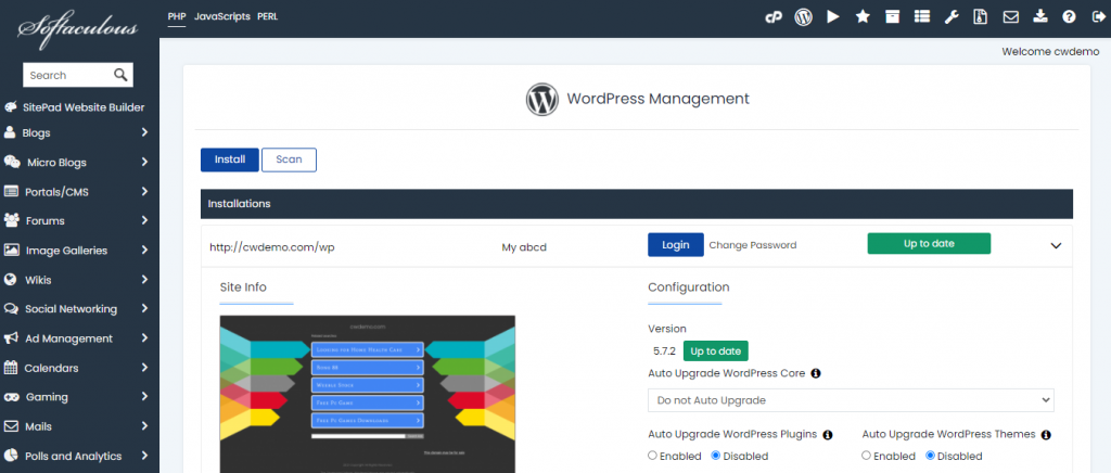WordPress application