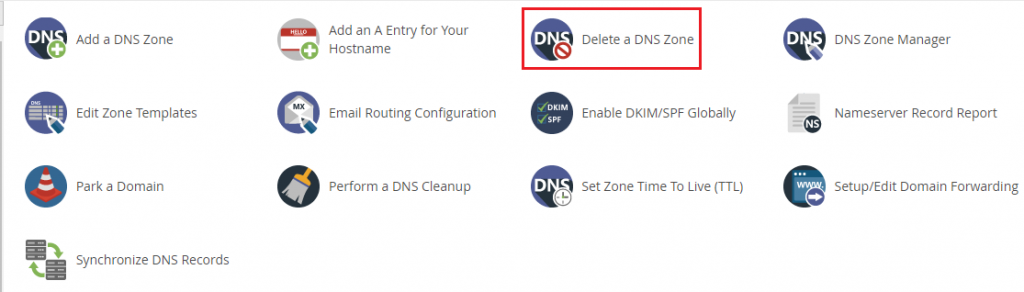 Delete a DNS Zone