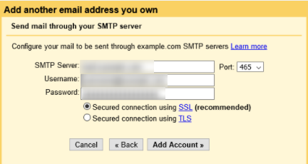 send mail through smtp server