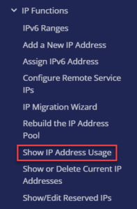 Show IP Address Usage