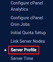 WHM Server profile