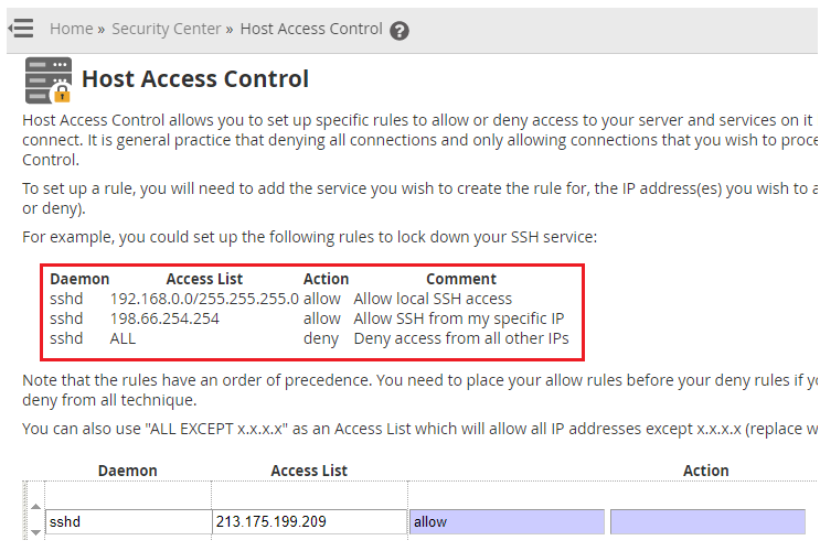 How to Use Host Access Control in WHM eukhost