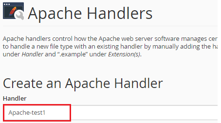 Create Apache handler