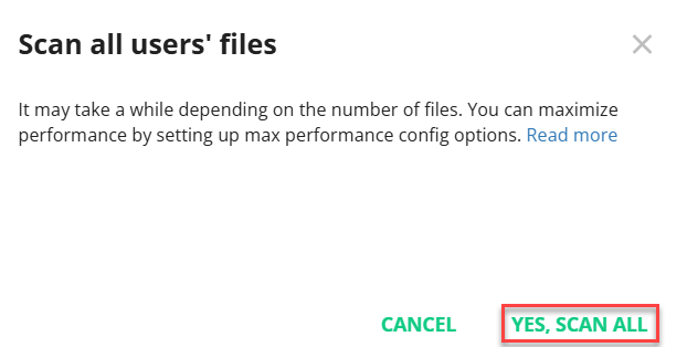 scan all users files