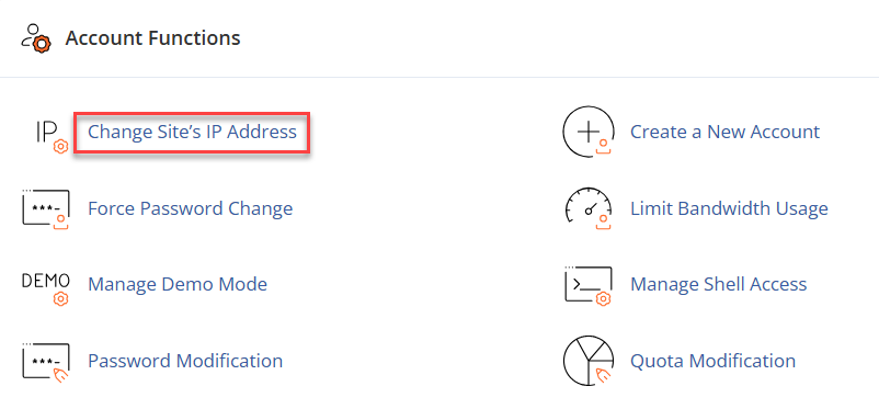 change site's ip address