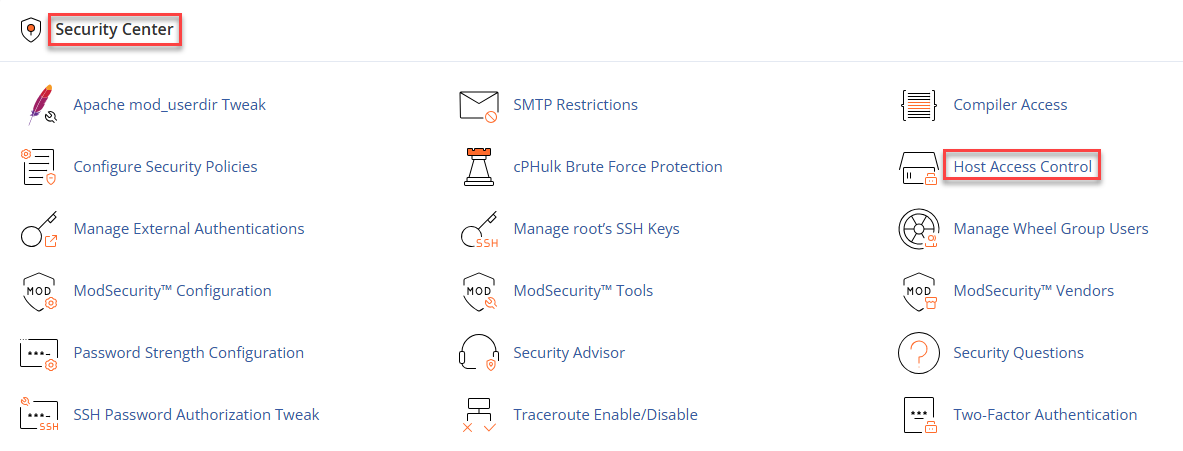 host access control