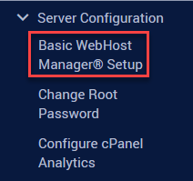 Basic WebHost Manager® Setup