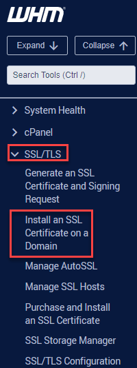Install an SSL certificate on a Domain