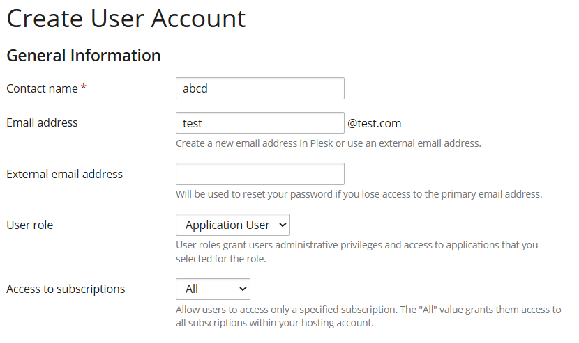 cretae user account