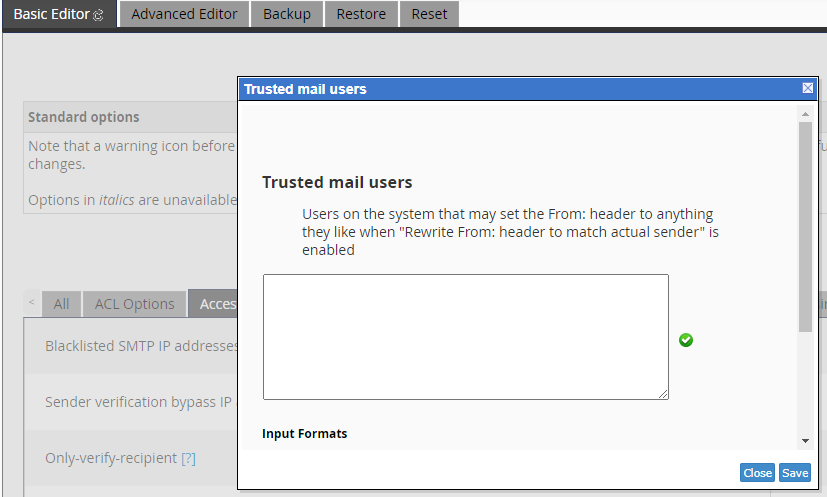 Trusted mail users