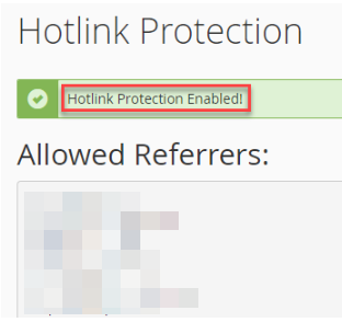 Hotlink Protection Enabled