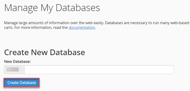 create new database