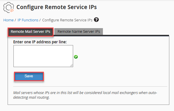 Configure Remote Service IPs