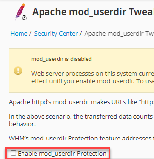 Enable mod_userdir Protection