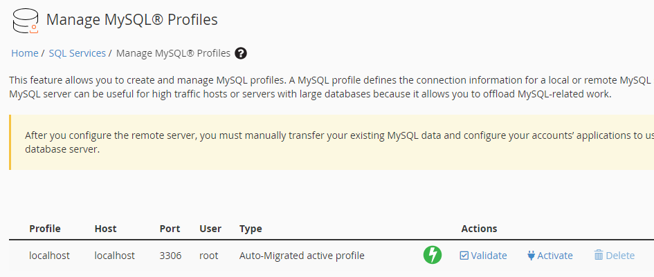 Manage MySQL