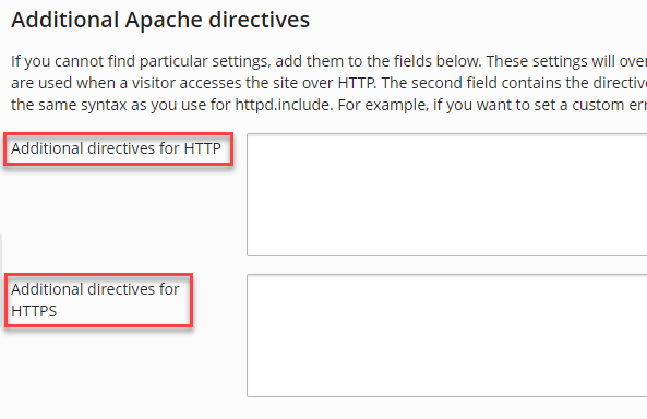 additional apache directives