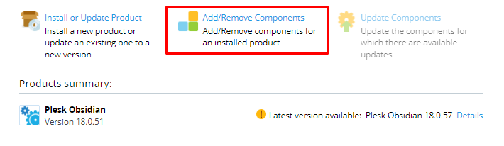 Add/Remove Components
