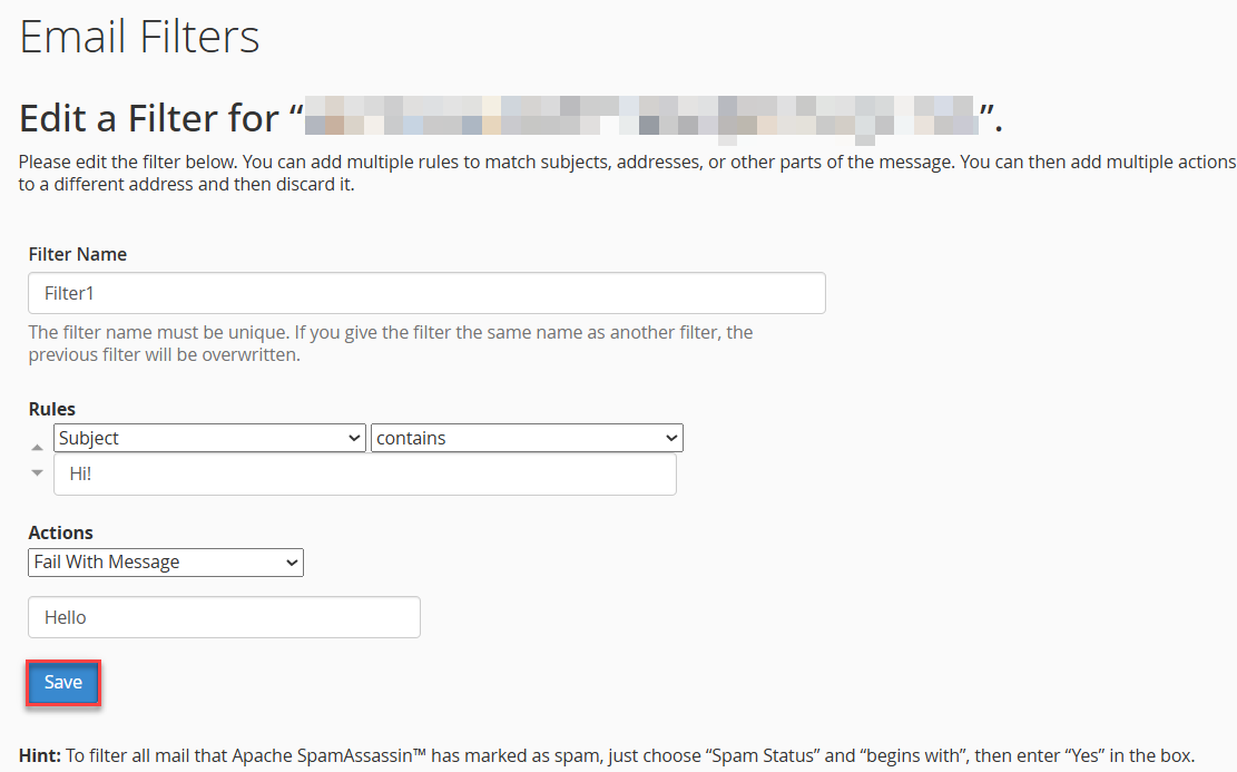 email filters
