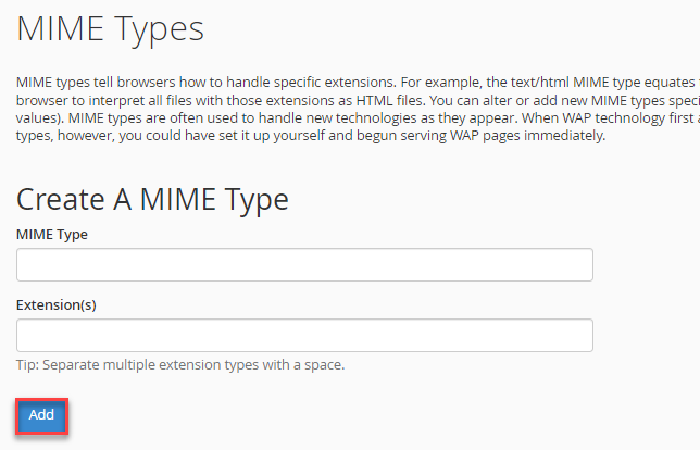 Create a MIME Type