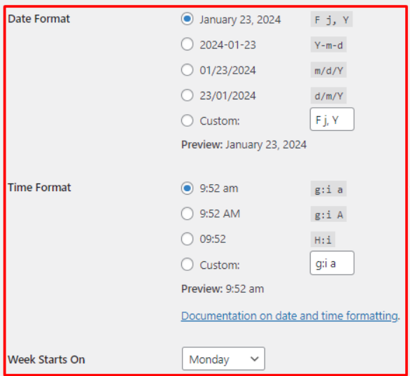 date format