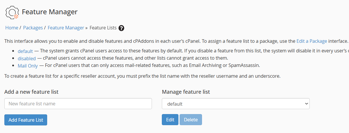feature manager