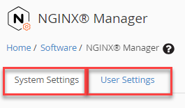 System Settings and User Settings