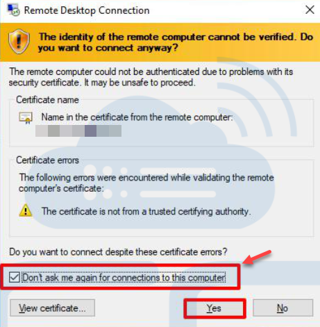 certificate errors