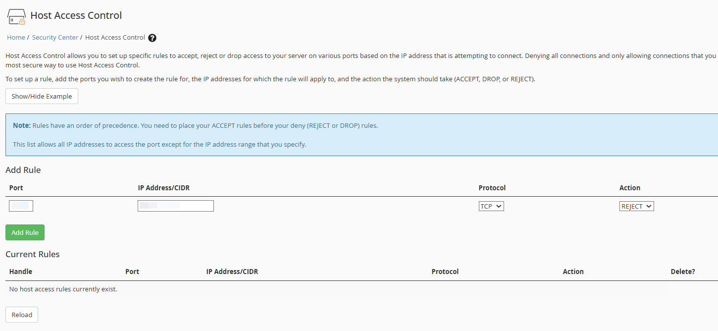 host access control