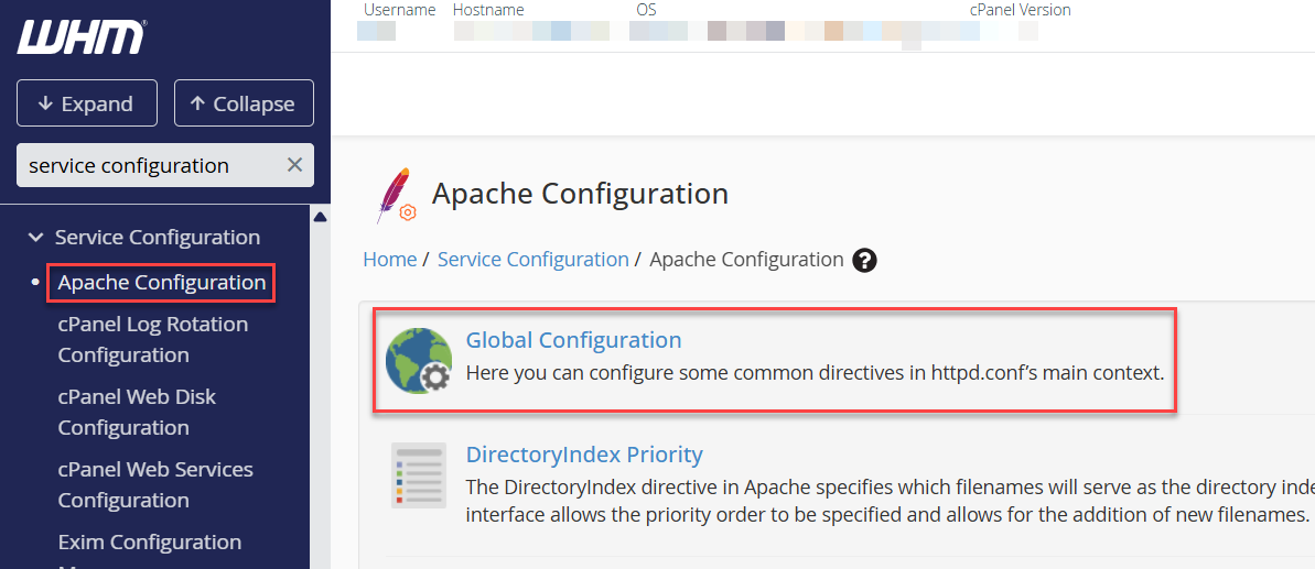 global configuration